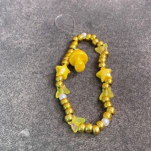 Yellow and Gold Beaded Bracelet